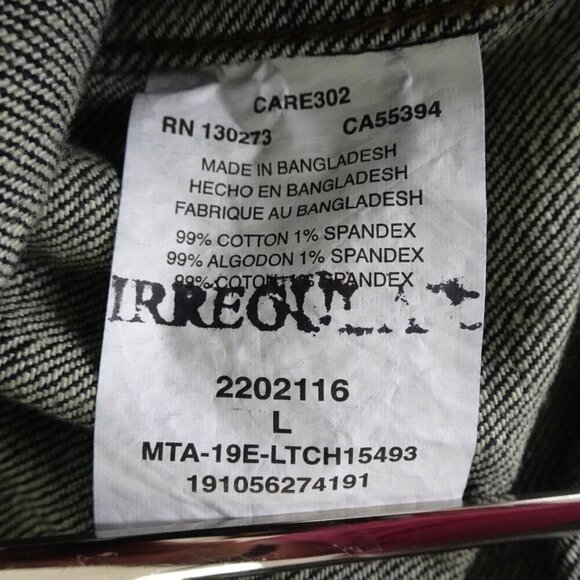 Lee Jean Jacket Men's Size L Blue Stretch Denim Button Front Trucker Jacket - Picture 9 of 10